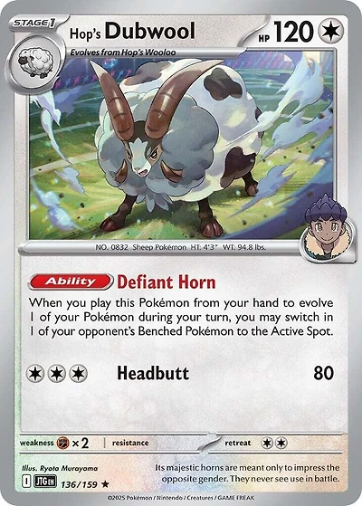 Hop's Dubwool - 136/159 - Holo Rare