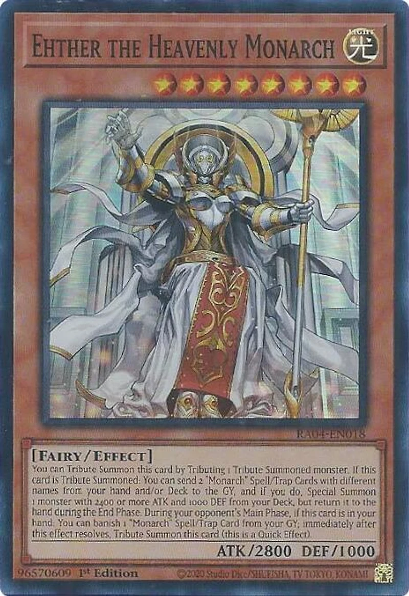 Ehther the Heavenly Monarch - RA04-EN018 - Super Rare - 1st Edition