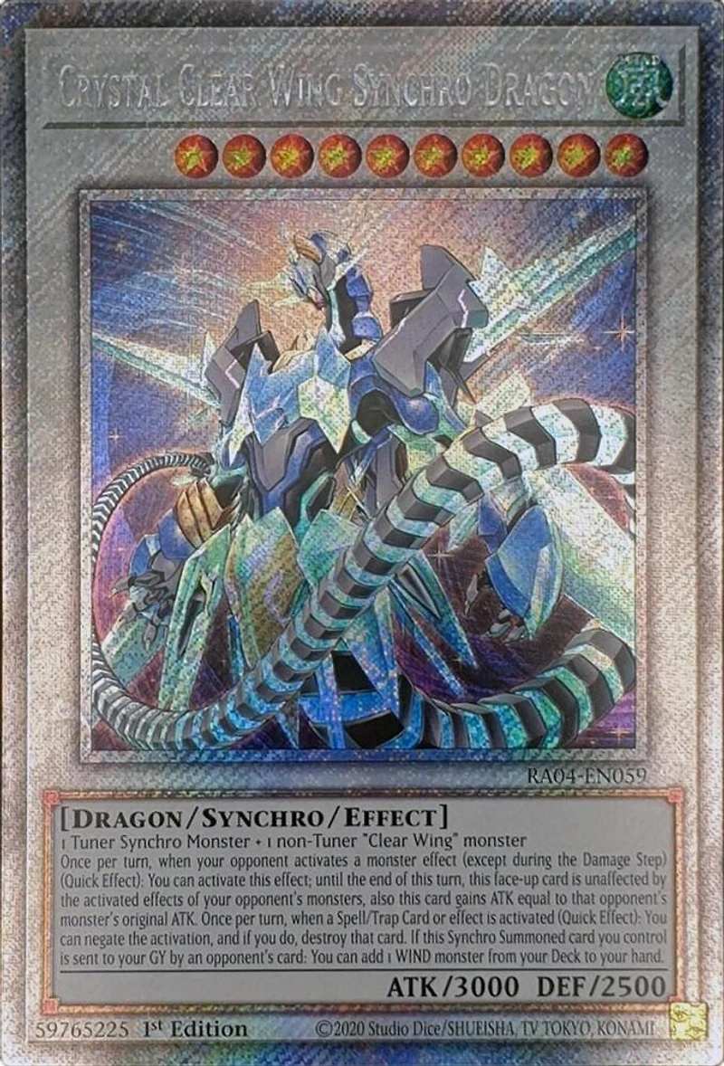 Crystal Clear Wing Synchro Dragon - RA04-EN059 - Platinum Secret Rare - 1st Edition