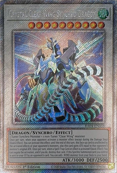 Crystal Clear Wing Synchro Dragon - RA04-EN059 - Platinum Secret Rare - 1st Edition