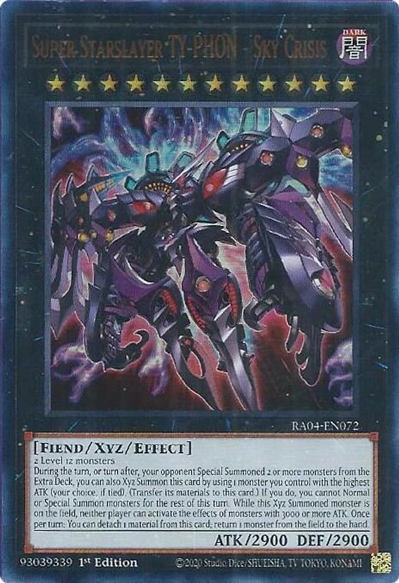 Super Starslayer TY-PHON - Sky Crisis - RA04-EN072 - Ultra Rare - 1st Edition