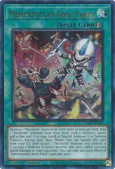 Mementotlan Bone Party - RA04-EN099 - Ultra Rare - 1st Edition