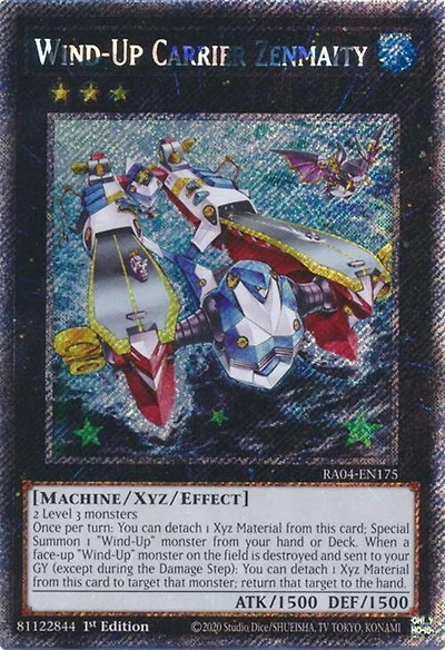 Wind-Up Carrier Zenmaity - RA04-EN175 - Platinum Secret Rare - 1st Edition