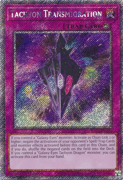 Tachyon Transmigration - RA04-EN220 - Platinum Secret Rare - 1st Edition