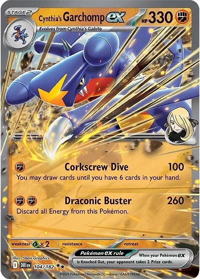 Cynthia's Garchomp ex - 104/182 - Double Rare