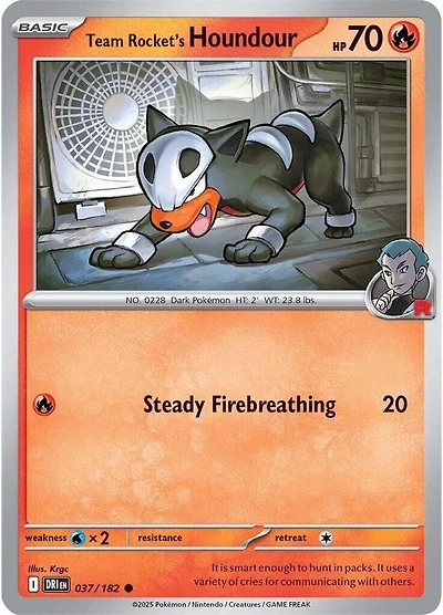 Team Rocket's Houndour - 037/182 - Common - Reverse Holo