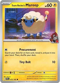 Team Rocket's Mareep - 072/182 - Common - Reverse Holo