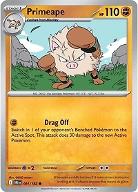 Primeape - 091/182 - Common - Reverse Holo
