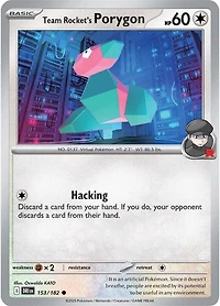 Team Rocket's Porygon - 153/182 - Common - Reverse Holo