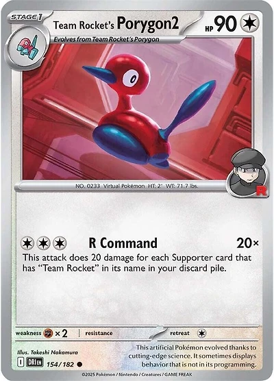 Team Rocket's Porygon2 - 154/182 - Common - Reverse Holo