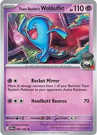 Team Rocket's Wobbuffet - 082/182 - Holo Rare - Reverse Holo