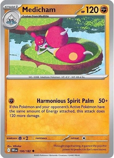 Medicham - 100/182 - Uncommon - Reverse Holo