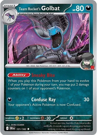 Team Rocket's Golbat - 121/182 - Uncommon - Reverse Holo