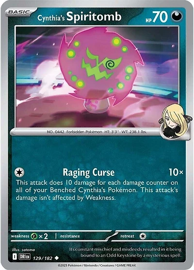 Cynthia's Spiritomb - 129/182 - Uncommon - Reverse Holo