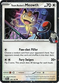 Team Rocket's Meowth - 149/182 - Common - Cosmos Holo