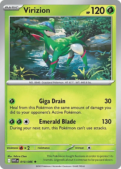 Virizion - 010/086 - Rare - Reverse Holo