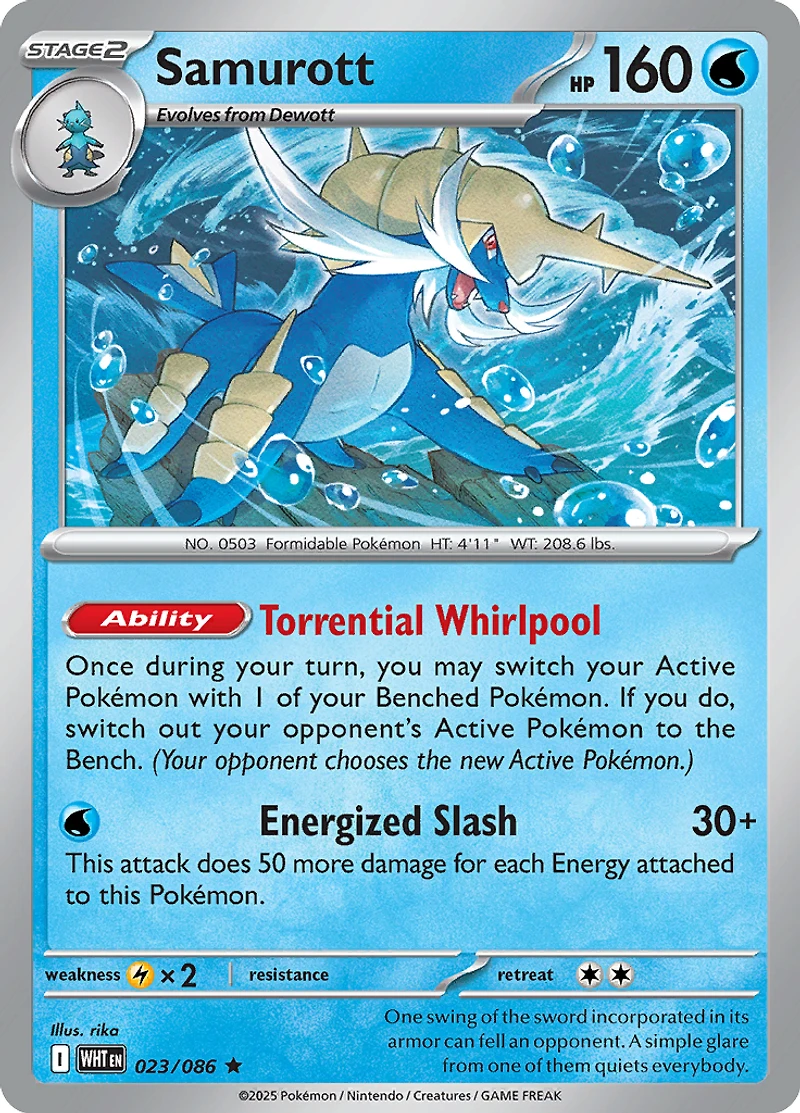 Samurott - 023/086 - Rare - Reverse Holo
