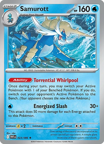 Samurott - 023/086 - Rare - Reverse Holo