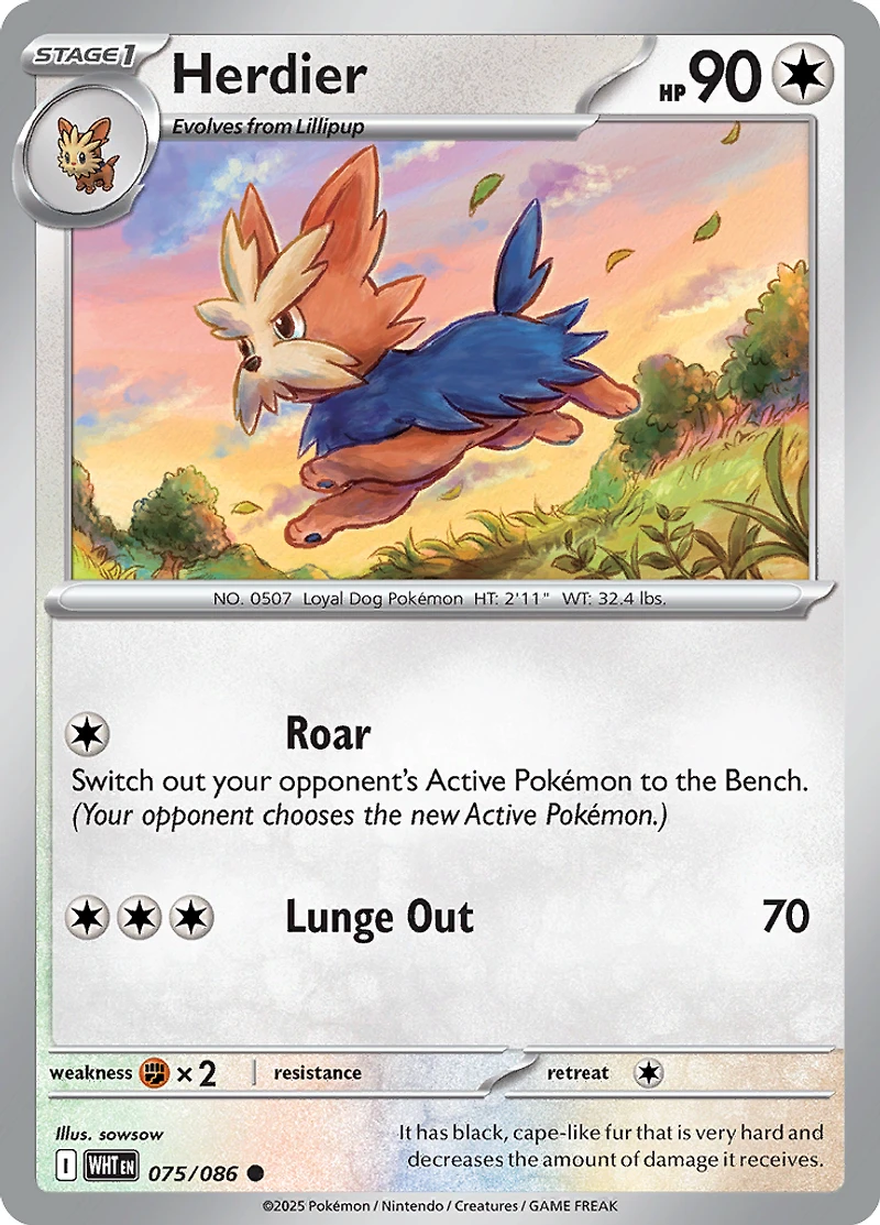 Herdier - 075/086 - Common - Reverse Holo