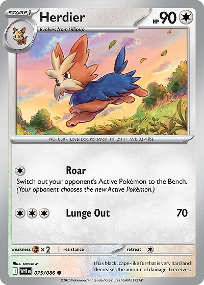 Herdier - 075/086 - Common - Reverse Holo