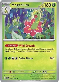 Meganium - 010/132 - Holo Rare - Reverse Holo