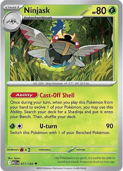 Ninjask - 017/132 - Uncommon - Reverse Holo