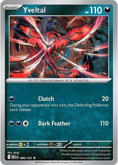 Yveltal - 088/132 - Holo Rare - Reverse Holo