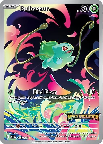 Bulbasaur (Mega Evolution Stamped) - 133/132 - Illustration Rare