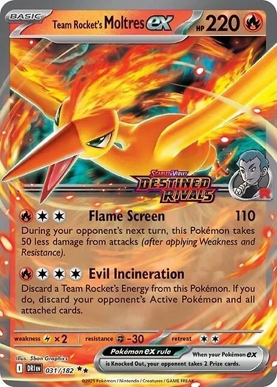 Team Rocket's Moltres ex (Destined Rivals Stamp) - 031/182 - Double Rare