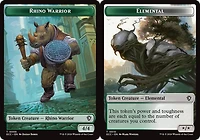 Rhino Warrior // Elemental (0010) Double-Sided Token - Foil