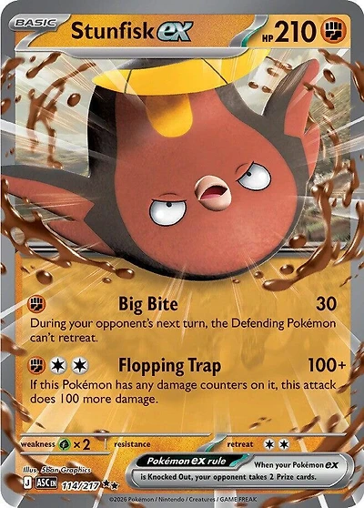 Stunfisk ex - 114/217 - Double Rare