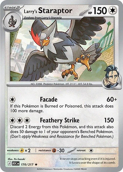 Larry's Staraptor - 170/217 - Holo Rare