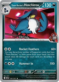 Team Rocket's Honchkrow - 127/217 - Holo Rare