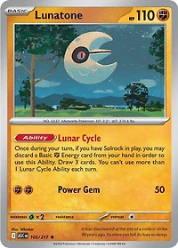 Lunatone - 105/217 - Holo Rare