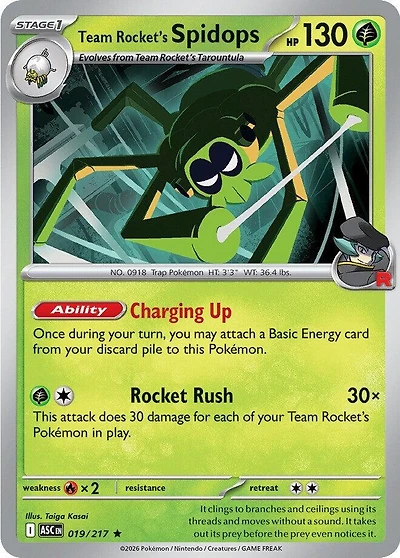 Team Rocket's Spidops - 019/217 - Holo Rare