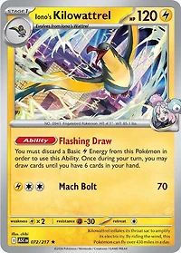Iono's Kilowattrel - 072/217 - Holo Rare