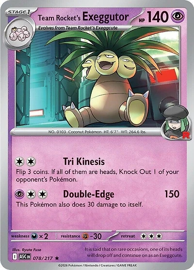 Team Rocket's exeggutor - 078/217 - Holo Rare