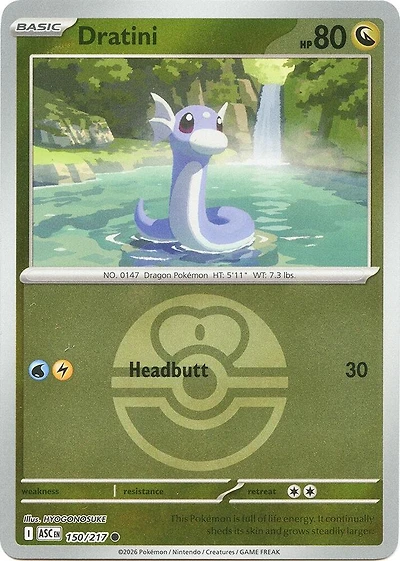Dratini (Love Ball) - 150/217 - Common - Reverse Holo