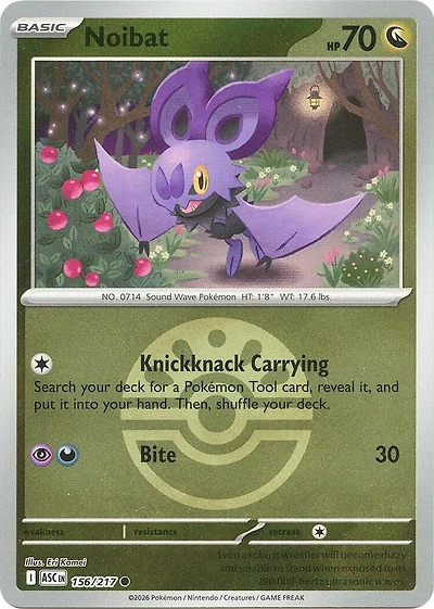 Noibat (Friend Ball) - 156/217 - Common - Reverse Holo