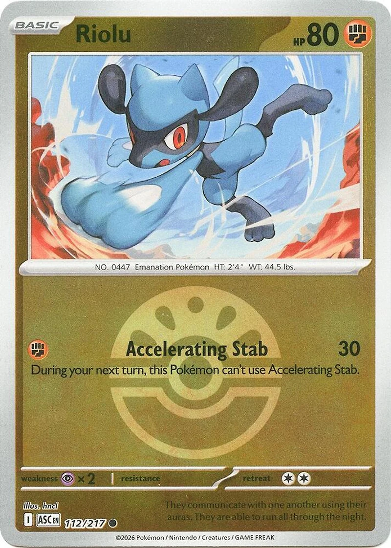 Riolu (Friend Ball) - 112/217 - Common - Reverse Holo