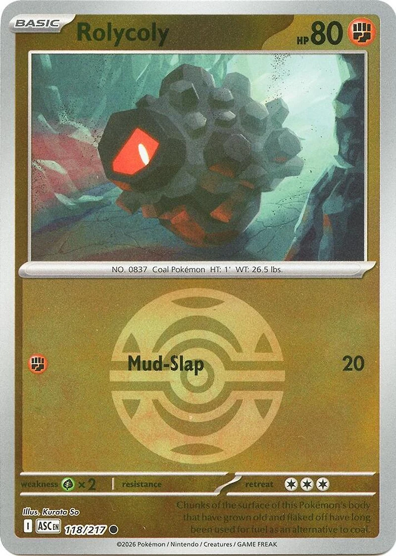Rolycoly (Dusk Ball) - 118/217 - Common - Reverse Holo