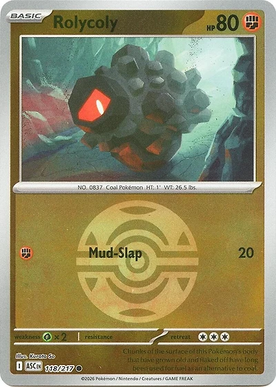 Rolycoly (Dusk Ball) - 118/217 - Common - Reverse Holo