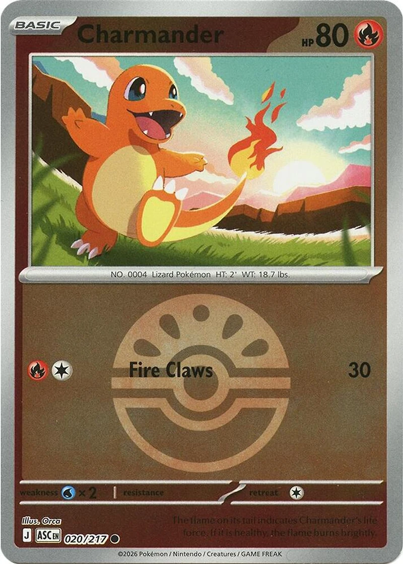 Charmander (Friend Ball) - 020/217 - Common - Reverse Holo