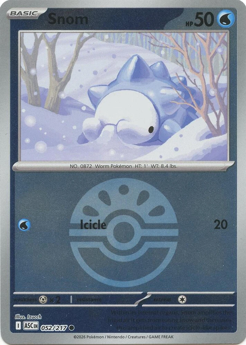 Snom (Friend Ball) - 052/217 - Common - Reverse Holo
