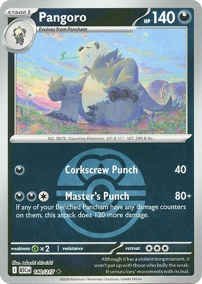 Pangoro (Love Ball) - 140/217 - Uncommon - Reverse Holo