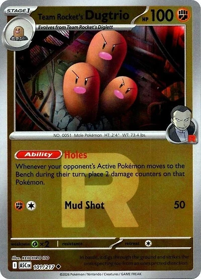 Team Rocket's Dugtrio (Team Rocket) - 101/217 - Uncommon - Reverse Holo
