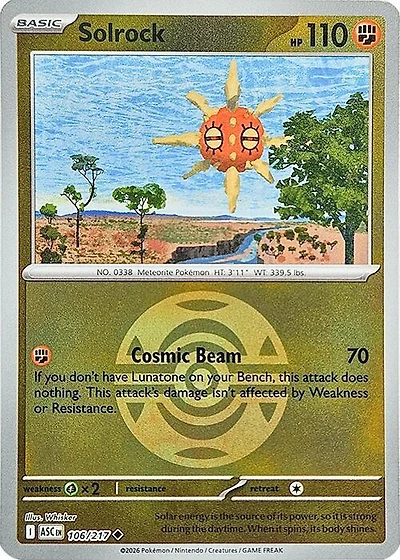 Solrock (Dusk Ball) - 106/217 - Uncommon - Reverse Holo