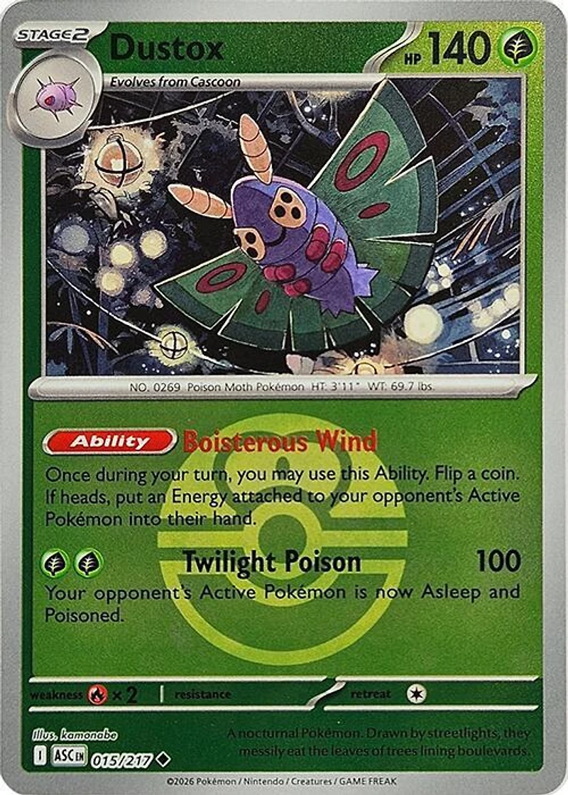 Dustox (Love Ball) - 015/217 - Uncommon - Reverse Holo