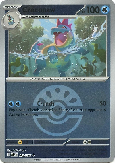 Croconaw (Friend Ball) - 042/217 - Uncommon - Reverse Holo