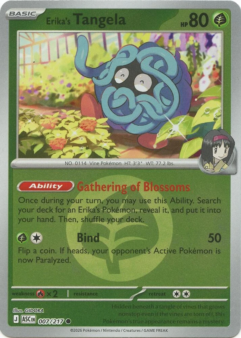 Erika's Tangela (Energy Symbol) - 007/217 - Common - Reverse Holo